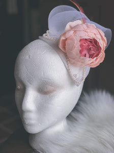 Floral White Millinery Sinamay Haberdashery Hat