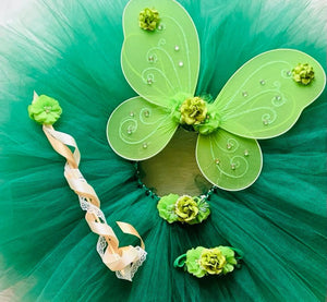 Woodland Fairy Butterfly Birthday Outfit/Costume (Green)
