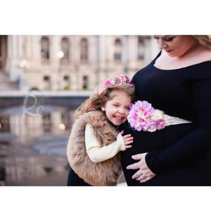 Baby Girl Maternity Sash (Pink & White Sash)